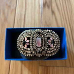 Heidi Daus Pink Swarovski Crystal Cuff Hinge Bracelet